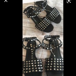 Zara black stud gladiator sandals